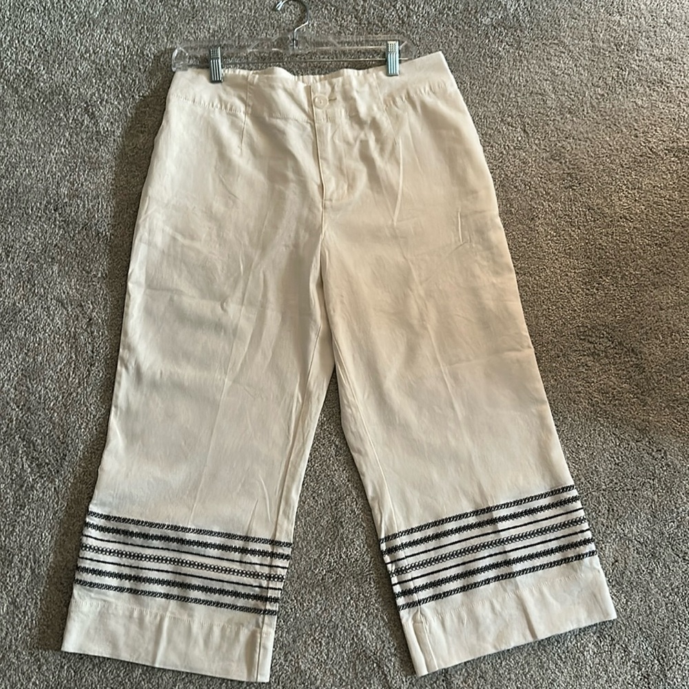 Joan Rivers petite linen crop pants